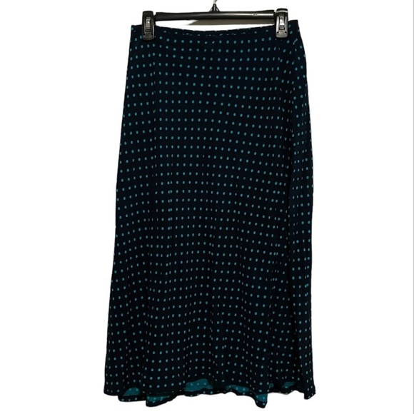 David Dart Blue Polka Dot Midi Skirt Size Large - Picture 1 of 3